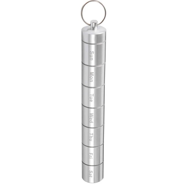 Pastillero Semanal Organizador Impermeable De Viaje 7 Días Pastillero Mini Caja De Medicina De Aleación De Aluminio Sellada Contenedor Cateissary HA017181-00