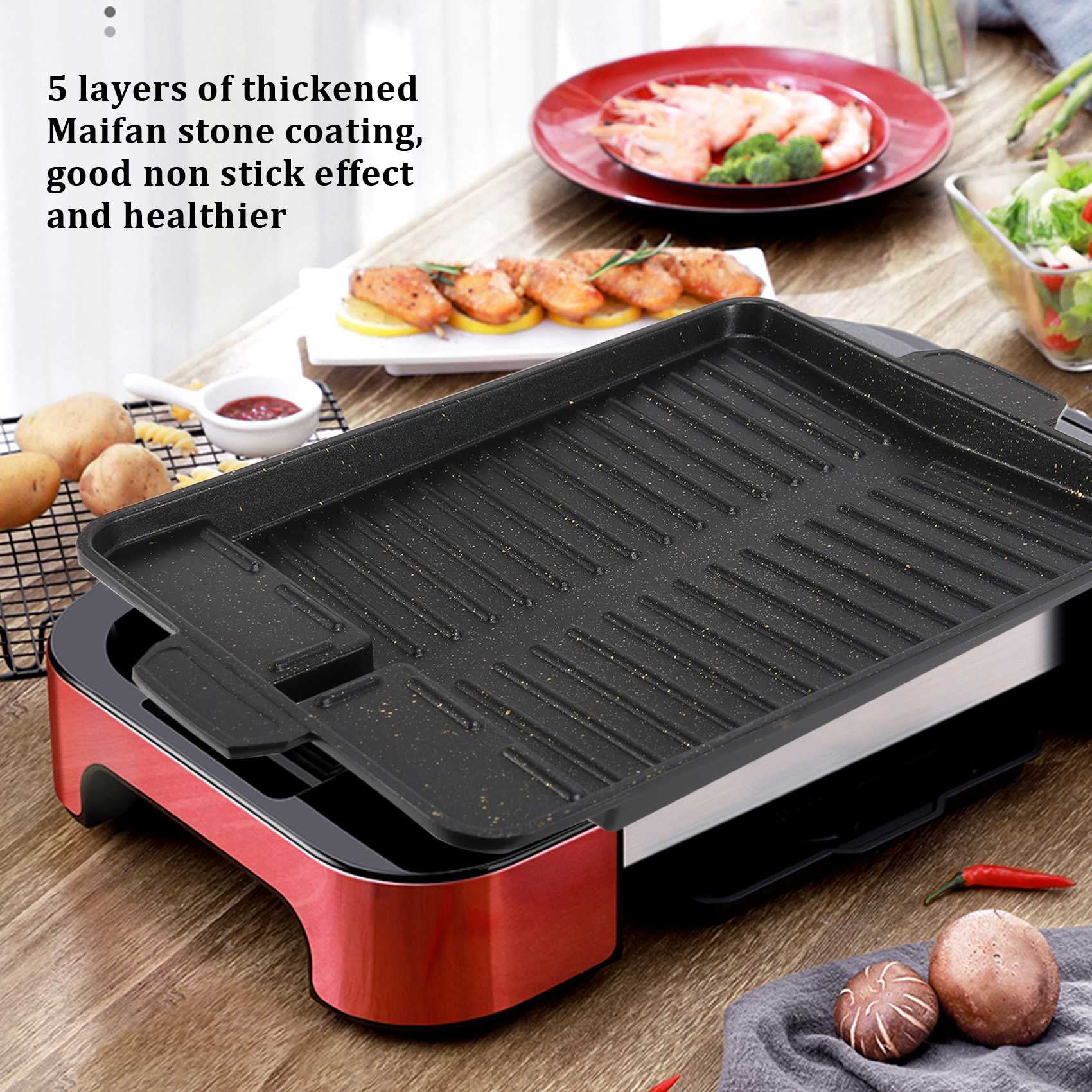 eboxer-1 RNAB08CV4PWB3 eboxer korean style bbq grill pan non stick barbecue  plate for indoor outdoor grilling, bakeware for home camping