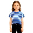 thumbnail image 2 of T-shirt Classique à Rayures Col Rond pour Enfants Manches Courtes Décontracté Doux Confortable pour Jouer au Quotidien, 2 of 8