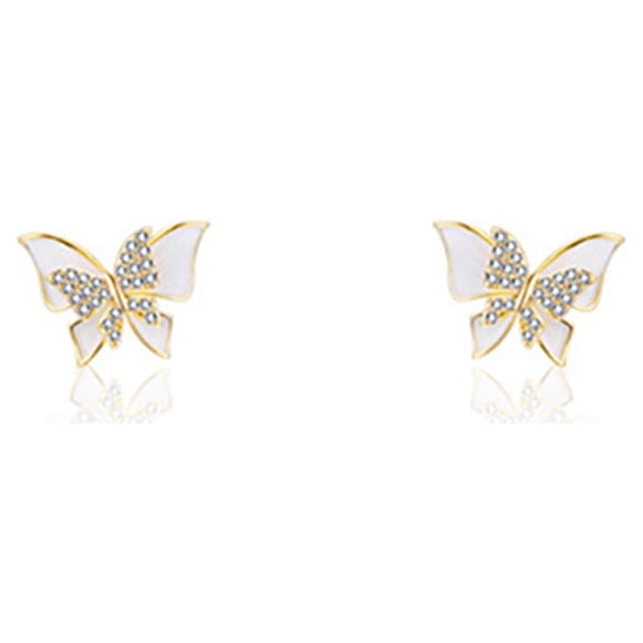 kurtrusly 1 Pair Woman Insect Shaped Simple Earrings Banquet Stud Earring Travel Hiking Decoration Jewelry New Year Birthday Gift