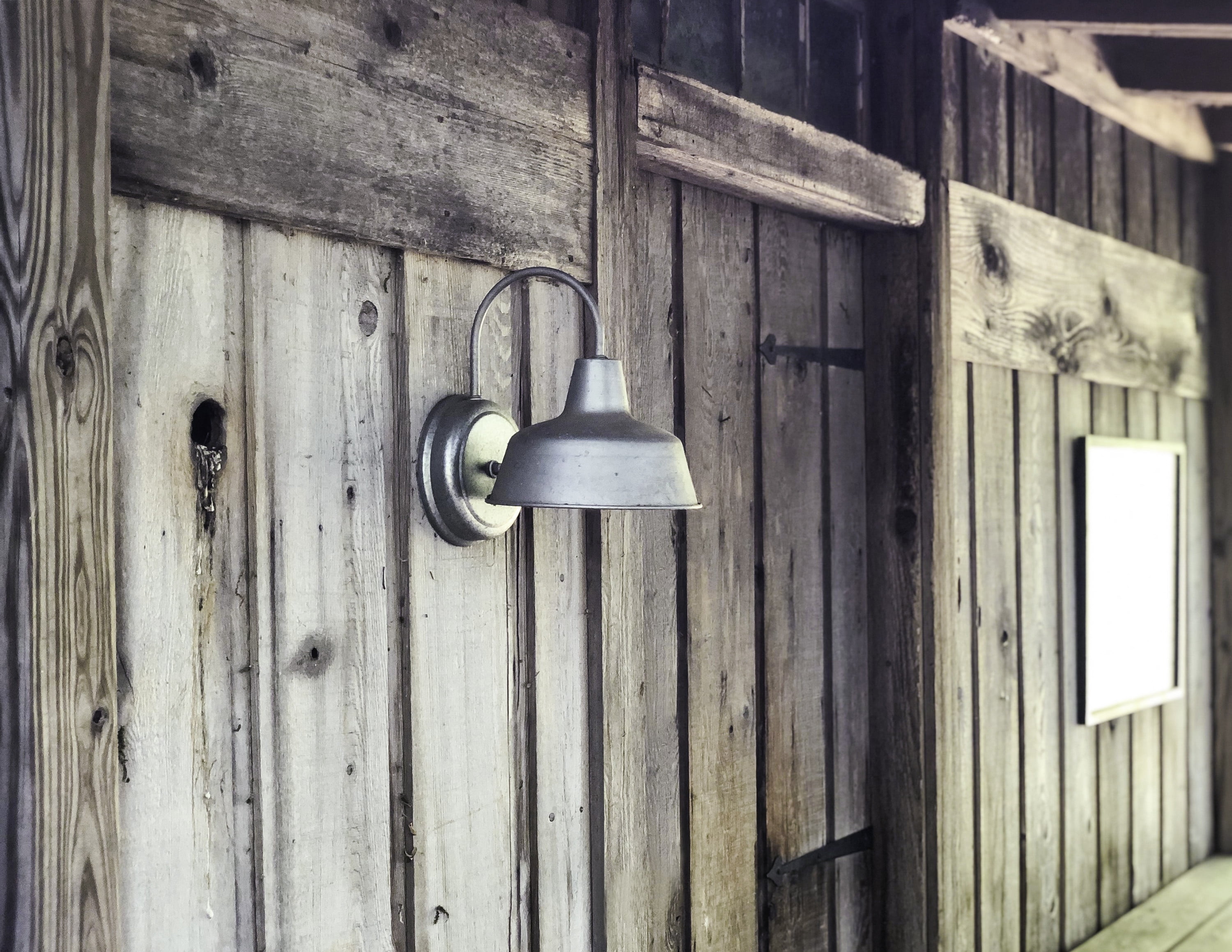 Mason Barn Light Indoor/Outdoor Wall Mount Modern Industrial Farmhouse Design House Wall Light for Patio, Garage, Bathroom, Office, Kitchen, 8-inch, Painted Galvanized, 520965