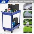 thumbnail image 7 of 2 Tier Rolling Tool Cart,330 Lbs Metal Heavy Duty Utility Cart On Wheels,2 Shelf Steel Utility Cart,Industrial Service Cart,Tool Storage Organizer for Mechanic,Garage,Workshop,Warehouse & Repair Shop, 7 of 7