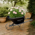 thumbnail image 4 of Jardinière Chariot à Main à Roue en Fer Forgé, Déco de Jardin Rustique Vintage Gaqring pour Usage Extérieur, Contenant en Fer Robuste et Résistant aux Intempéries pour Balcon, Terrasse, Patio, Noir, 4 of 6