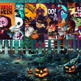 thumbnail image 2 of Pancarta de puerta de porche de Halloween colgante sin rostro, gnomo, Cara de fantasma, calabaza, bruja, bandera colgante para puerta, decoración de terror para el hogar de Halloween, 2 of 4