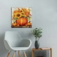 thumbnail image 4 of JRXY Fall Wall Art Canvas Pumpkin Decor Rustic Farmhouse Sunflower Pictures 16x16 12x12 in, 4 of 4