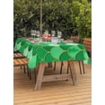 thumbnail image 2 of Outdoor Tablecloth with Umbrella Hole and Zipper, Green Fish Scale Rectangle Table Cloth 60x84 Inch Waterproof Tablecloth, Modern Geometric Ombre Abstract Moroccan Picnic Table Cover for Patio, 2 of 7