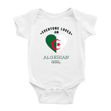 

Everyone Loves an Algerian Girl Cute Baby Jumpsuits (White 0-3 Months)