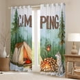 thumbnail image 2 of Feelyou Adventure Camping Child Blackout Curtains Set of 2 (52x84 Each), Cartoon Wildlife Wolf Window Curtains, Rustic Farmhouse Curtains and Drapes, Curtains and Drapes Room Decor, 2 of 6