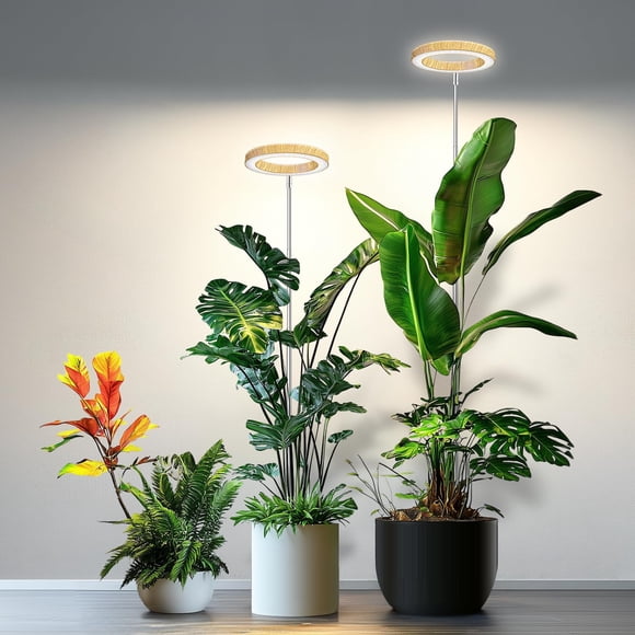 Kullsinss Grow Lights for Indoor Plants, Full Spectrum Plant Grow Light with with 6/12/16H Timer, 3 Color Modes, 5 Brightness, 10"-65" Height Adjustable Growing Lamp for
