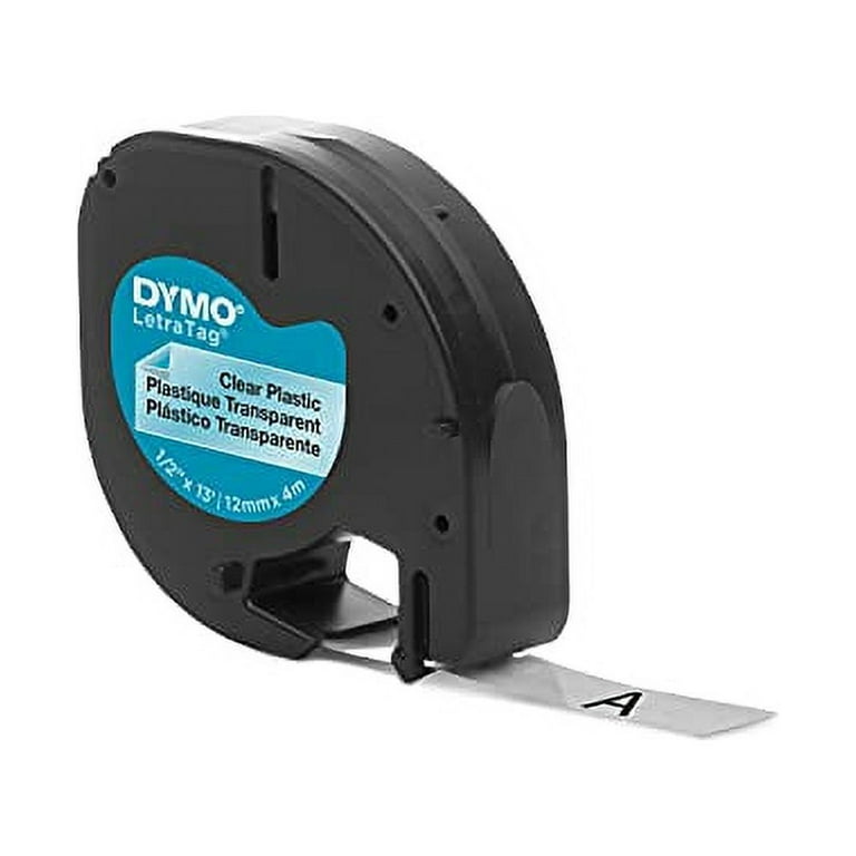 DYMO LT Labeling Tape for LetraTag Label Makers, Black Print on Clear Labels,  1/2-Inch x 13-Foot Rolls, 3 Count 