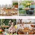thumbnail image 6 of Fitted Round Tablecloth Orange Pumpkins Fall Thanksgiving Elastic Stretch Table Cover,Waterproof Oil Proof Table Cloth for Dinner,Outdoor,Picnic, 55"- 60" DIA Vintage Fallen Leaves, 6 of 9