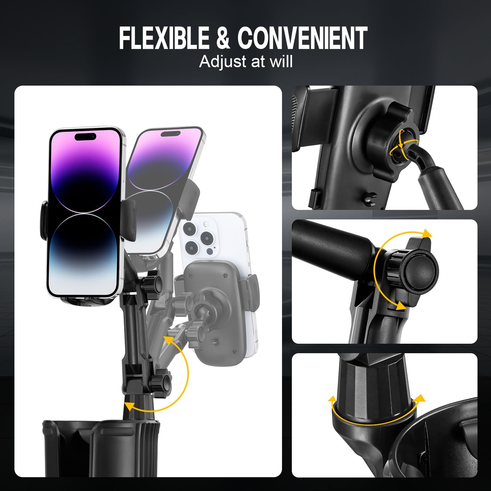 SPEEDWOW 2-in-1 Cup Holder Phone Mount, 360° Rotation photo 2