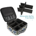 thumbnail image 4 of FORMRS Travel Makeup Bag Large Capacity Train Case Cosmetic Organizer with Adjustable Dividers, Blue Floral, 4 of 8
