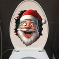 thumbnail image 6 of Uxgjfwu Christmas Santa Claus Toilet Decal, Adhesive Bathroom Wall Sticker with 3D Effect, Waterproof Toilet Seat Cover for Holiday Bathroom Decor, 6 of 6