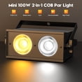 thumbnail image 2 of 8-Pack 100W Mini COB LED Par Lights - Cool/Warm White, DMX/Auto/Sound Control for Bars, Parties, Clubs & Events, 2 of 7
