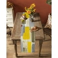 thumbnail image 5 of Yellow Grey Color Block Table Runner-36 Inch Long Abstract Oil Painting Art Table Runners Linen Burlap Tablerunner for Kitchen Dining Room Holiday Party, 5 of 9