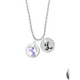 thumbnail image 2 of Delight Jewelry Silvertone Domed Stay Magical Unicorn Silvertone Script Initial Disc - L - Charm Necklace, 20"+3", 2 of 4