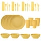 thumbnail image 1 of Vajilla de paja, cuenco de plástico creativo para sopa, plato, taza, juego de vajilla portátil para exteriores con cuchillo, tenedor y cuchara, palillos, 1 of 6