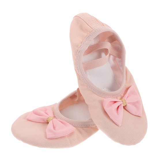 LOLIPPYY ballet shoes girls 1 Pair Canvas Pink Soft Sole for Toddlers and Little Kids Dance Practice