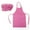 Hot Pink, variant on Toptie Colorful Cotton Canvas Kids Aprons and Hat Set, Party Favors-green dot-XXL