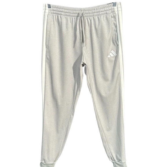Adidas Men’s Athletic Tricot Melange Track Pants Size XL (35x30") Gray-White