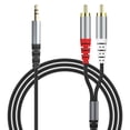 thumbnail image 1 of Cable de audio HieBee RCA a AUX de 3,5 mm (2 m/6,6 pies) para teléfonos inteligentes, 1 of 6