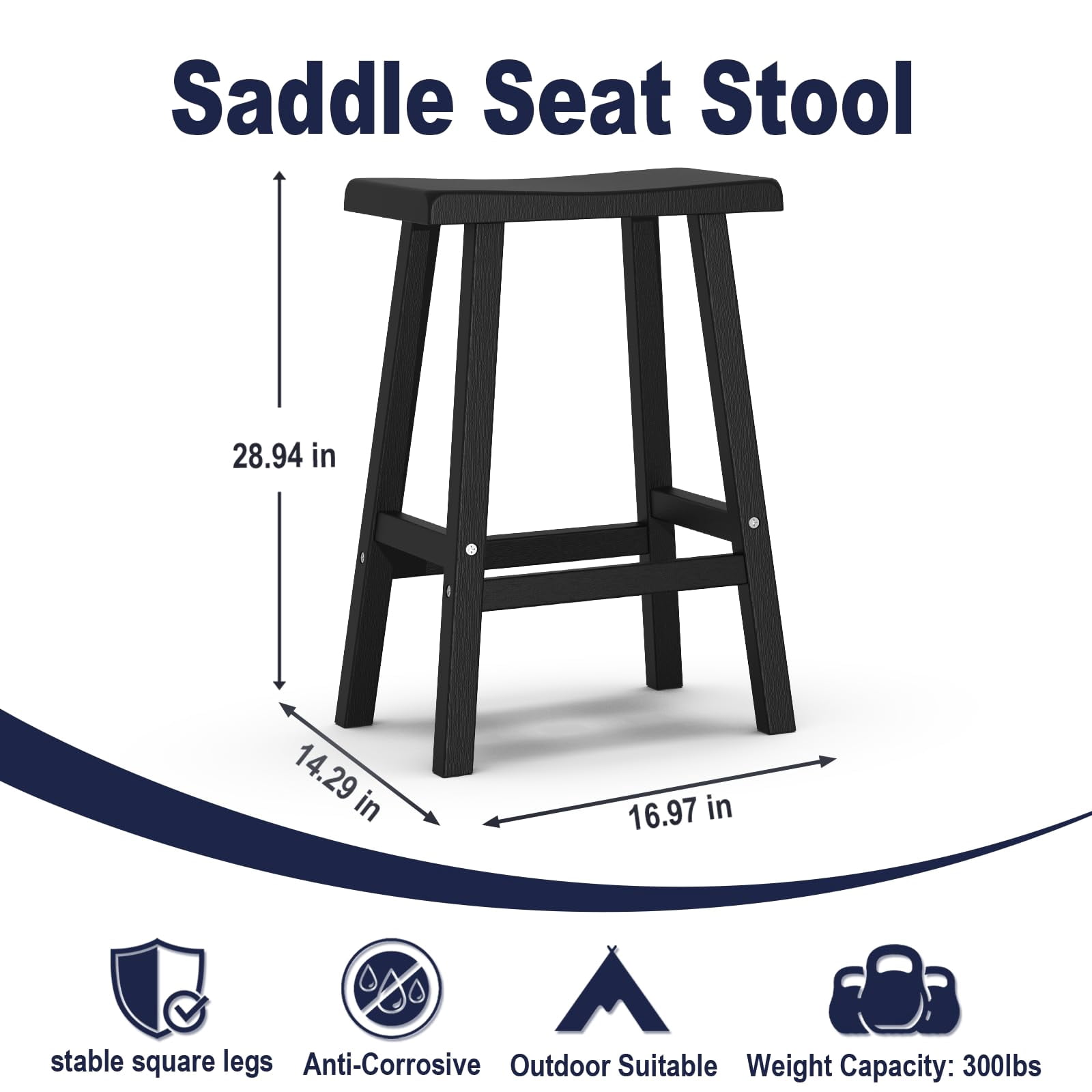 Bar Stools Sturdy Modern Minimalist Resin Bar Stool,Stylish and Durable for Kitchen, Bar and Home Set of 2（29"Inches）