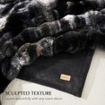 thumbnail image 6 of EVERGRACE Ultra Soft Luxury Fluffy Faux Rabbit Fur Throw Blanket, Thick Warm Bubble Throw for Bed, Cozy Plush Reversible Blankets for Couch, Chair, Sofa, Charcoal Grey Heather, 60x80 Inches, 870 GSM, 6 of 8