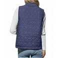 thumbnail image 6 of Xdegoge Women's Quilted Vests Button Down Trendy Zip Up Sleeveless Padded Jacket Casual Solid Color Stand Collar Vest Jackets with Pocket Winter Outdoor Fashion Coat 2025, 6 of 9