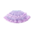 thumbnail image 2 of LYHaoo Net Short Skirt Double Layered Petal Short Skirt Children's Skirt Little Girl's Puffy Half Length Skirt 2 10 Years Old，Cute Girls Dresses Sizes 8-9 Years Purple, 2 of 7
