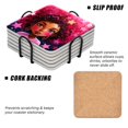 Africa Woman African American Creative Drink Coasters with Holder,NonSlip Coasters Set of 6