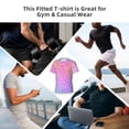 thumbnail image 6 of Bixox Men's Colorful Glitters Printed Short Sleeve Skinny Athletic T-Shirt, 6 of 6
