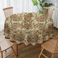thumbnail image 5 of Paisley Tablecloths,Figured Brown Paisley Tablecloth Round 60 x 60,Wrinkle Resistant and Washable Bohemian Tablecloth,Perfect for Kitchen Dinner,Party,Family Gathering,Festive Dinner, 5 of 5