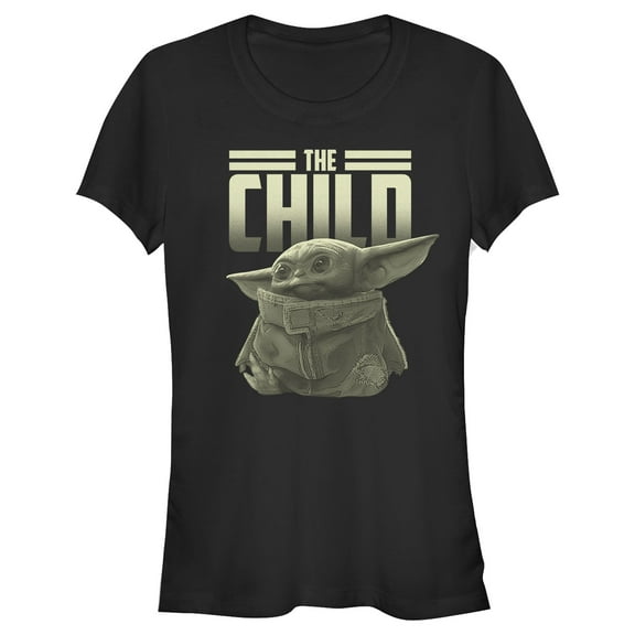 Junior's Star Wars: The Mandalorian The Child Text Graphic Tee Black Small