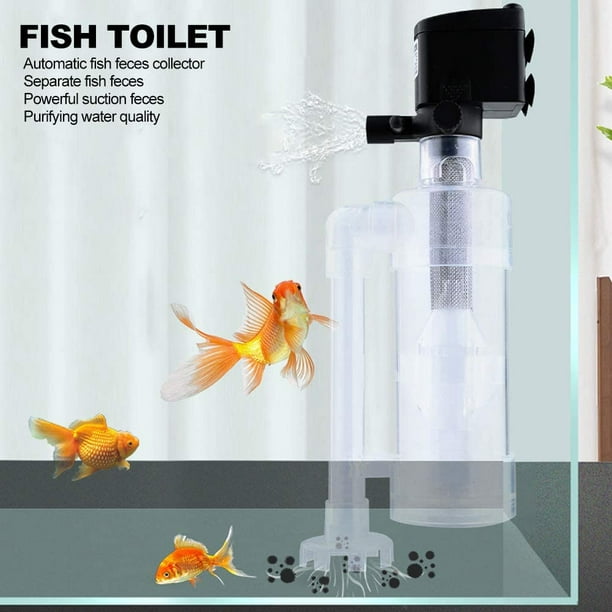 IGUOHAO Fish Tanks Automatic Cleaning Filter Aquarium Fish Poop Cleaner  Acrylic Toilet Manure Suction Adjustable Separator Without Pump Fishes  Tanks Accessory 