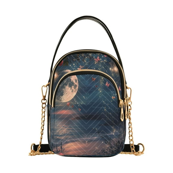 YAZAOO Cross Body Fashion Shoulder Waist Purse Bags Gardens Of Seaside Pattern Pocket Handbags