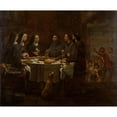 thumbnail image 2 of Antoni Viladomat 17x15 Black Ornate Wood Framed Double Matted Museum Art Print Titled - Saint Francis and Saint Clare at Supper in the Convent of Saint Damian (From 1724 Until 1733), 2 of 5