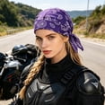 thumbnail image 5 of Unisex Quick Drying Liner Bandana Moisture Wicking Adjustable Tie Back UV Protection Head Wrap for Cycling Outdoor Sports(Purple,58cm), 5 of 5