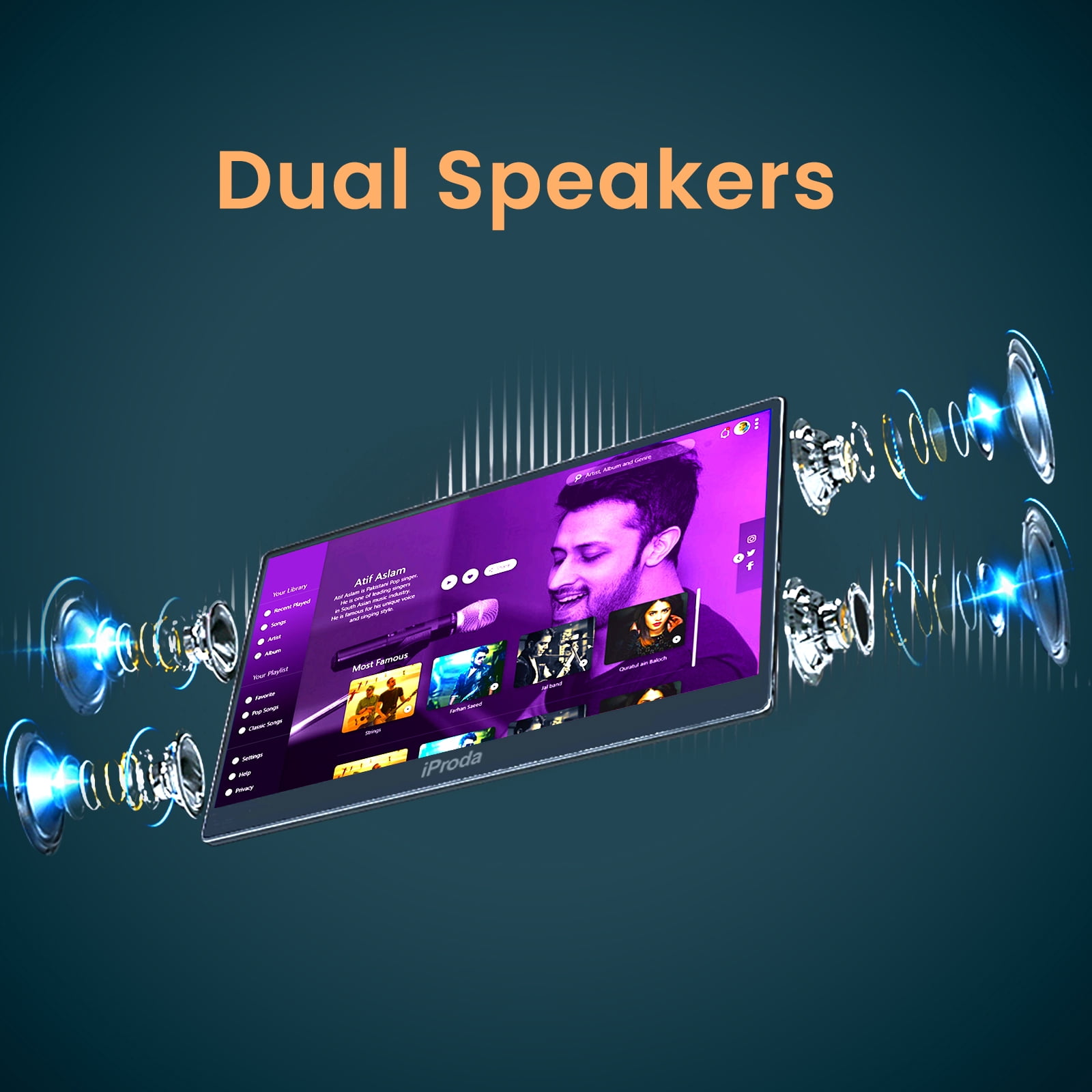 18.5-inch portable monitor, 1080P Full HD IPS gaming screen with 120Hz refresh rate and dual speakers, can be used as a secondary screen (cannot be used independently).