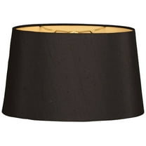Royal Designs 12" Shallow Oval Hardback Lamp Shade Black