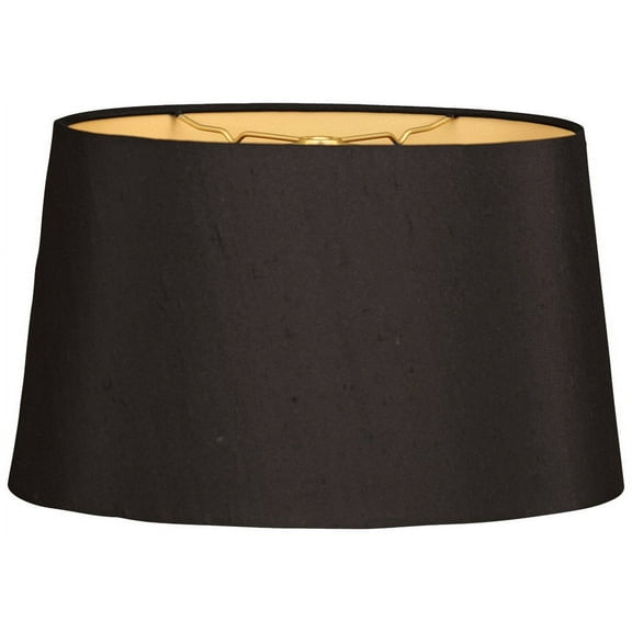 Royal Designs 14" Shallow Oval Hardback Lamp Shade Black