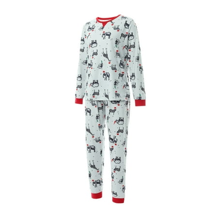 

Gupgi Parent-Children Christmas Pajamas Printed Tops Pants Jumpsuit Sets