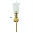 thumbnail image 3 of DecMode Gold Aluminum Metal Wall Sconce with Glass Holder, 3 of 7
