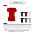thumbnail image 2 of FashionMille Women's Slim FIt Basic V Neck Fitted Short Sleeve T-Shirt, 2 of 5