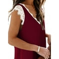 thumbnail image 4 of Womens Tank Tops V Neck Lace Side Split Summer Sleeveless Tops, 4 of 5
