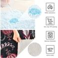 thumbnail image 7 of SKYSONIC Bath Mats Toiletry Mat, Fluffy Plush Absorbent Bath Rugs Carpet with Non Slip Bottom for Bathroom Floor Toilet Tub and Shower,23.6"x15.7"+17.3"x13.4"-Traditional Red Flower, 7 of 7