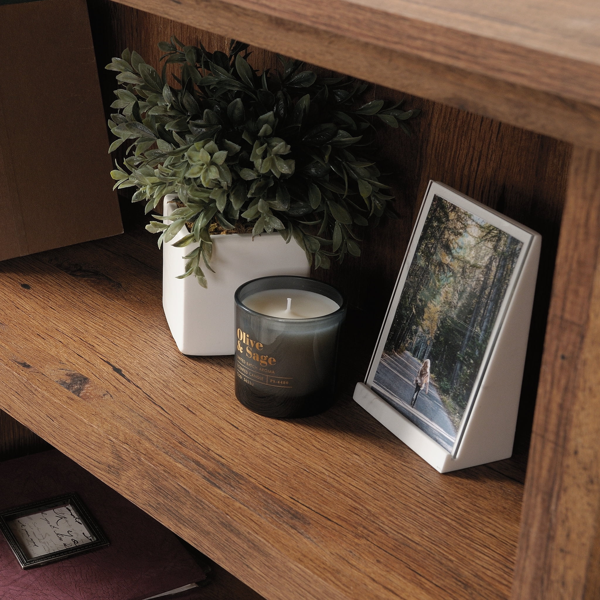 Sauder Select 3-Shelf Bookcase, Vintage Oak Finish