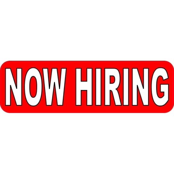 10in x 3in Now Hiring Magnet