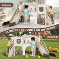 thumbnail image 6 of Arlopu 10 in 1 Toddler Slide PlaySet with Drawing Board, Tunnel, Storage & Telescope, Indoor Outdoor Backyard Playground Toys, 6 of 11