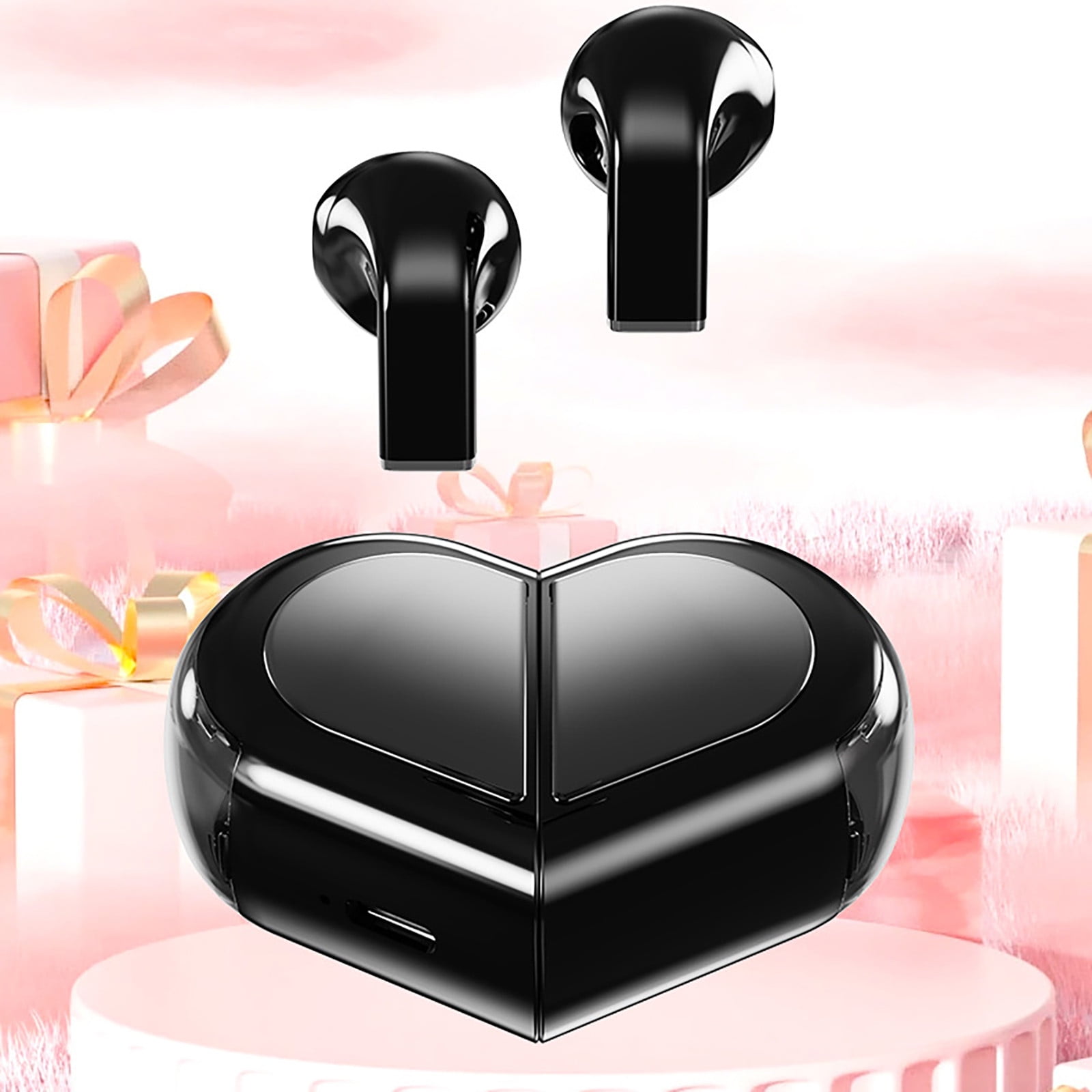 FEISHENTT K520 Heart Wireless Earbuds for Girls Kids, Cute Small Mini Tiny Invisible Earbuds Wireless Bluetooth for Small Ears Canals Women Blue Tooth Ear Buds for Android